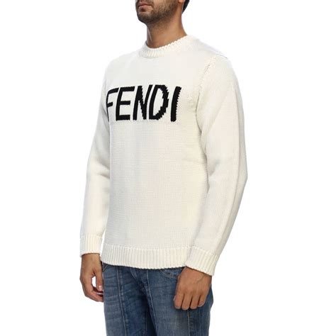 fendi logo sweater black and white|Fendi jumper men's.